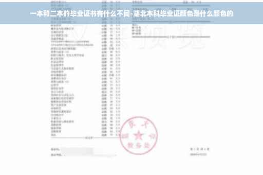 一本和二本的毕业证书有什么不同-湖北本科毕业证颜色是什么颜色的