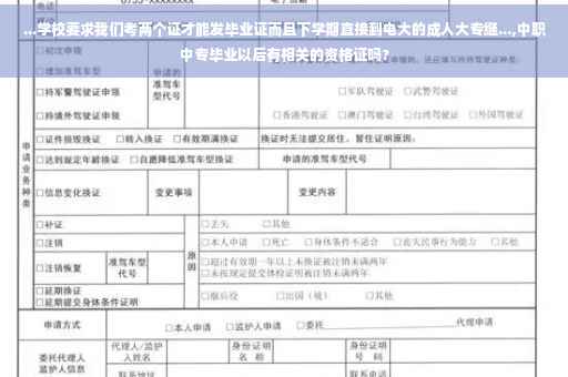 ...学校要求我们考两个证才能发毕业证而且下学期直接到电大的成人大专继...,中职中专毕业以后有相关的资格证吗?