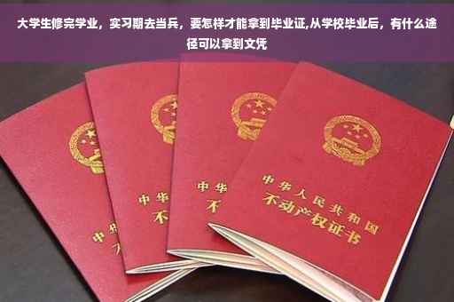 大学生修完学业,实习期去当兵,要怎样才能拿到毕业证,从学校毕业后,有什么途径可以拿到文凭 大学生修完学业,实习期去当兵,要怎样才能拿到毕业证,从学校毕业后,有什么途径可以拿到文凭