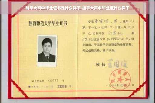 加拿大高中毕业证书是什么样子,加拿大高中毕业证什么样子