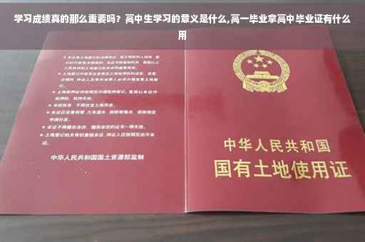 学习成绩真的那么重要吗？高中生学习的意义是什么,高一毕业拿高中毕业证有什么用