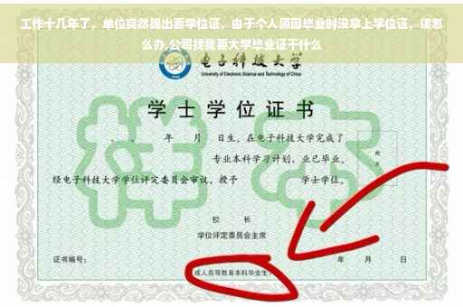 工作十几年了，单位突然提出要学位证，由于个人原因毕业时没拿上学位证，该怎么办,公司找我要大学毕业证干什么