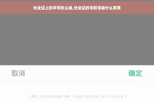 毕业证上的字号怎么填,毕业证的字和号些什么意思
