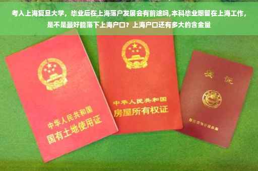 考入上海复旦大学，毕业后在上海落户发展会有前途吗,本科毕业想留在上海工作，是不是最好能落下上海户口？上海户口还有多大的含金量