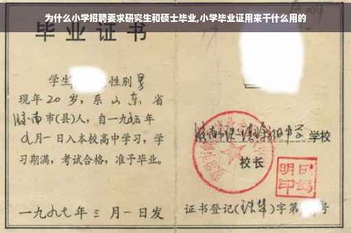 为什么小学招聘要求研究生和硕士毕业,小学毕业证用来干什么用的