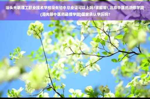 汕头光明理工职业技术学校没有初中毕业证可以上吗?求解答!,北京中医药进修学院(原光明中医药函授学院)国家承认学历吗?