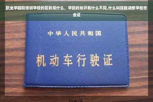 职业学院和培训学校的区别是什么，学到的知识有什么不同,什么叫技能进修学校毕业证