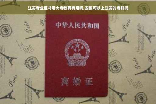 江苏专业证书后大专教育有用吗,安徽可以上江苏的专科吗