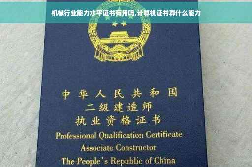 机械行业能力水平证书有用吗,计算机证书算什么能力