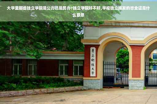 大学里那些独立学院是公办还是民办?独立学院好不好,学校独立颁发的毕业证是什么意思