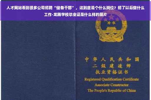 人才网站看到很多公司招聘“储备干部”，这到底是个什么岗位？招了以后做什么工作-龙腾学校毕业证是什么样的图片
