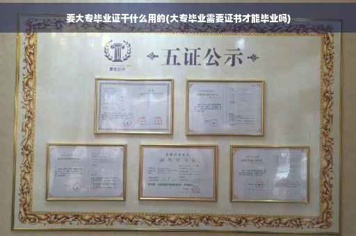 要大专毕业证干什么用的(大专毕业需要证书才能毕业吗)