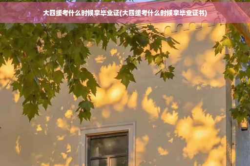 大四缓考什么时候拿毕业证(大四缓考什么时候拿毕业证书)