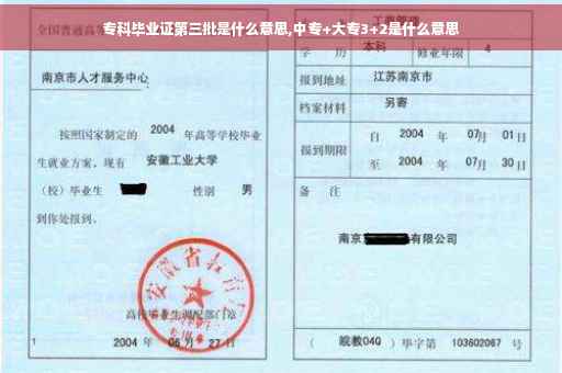 专科毕业证第三批是什么意思,中专+大专3+2是什么意思