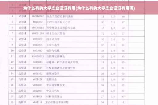 为什么有的大学毕业证没有用(为什么有的大学毕业证没有用呢)