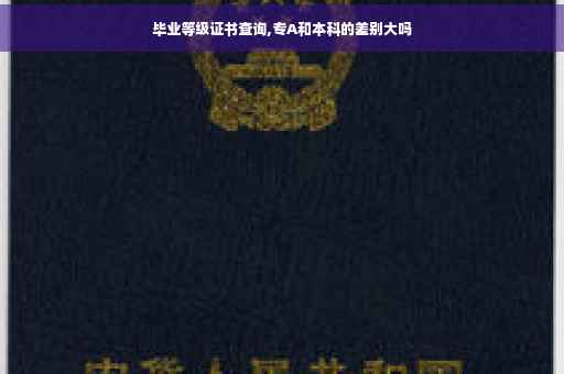 毕业等级证书查询,专A和本科的差别大吗