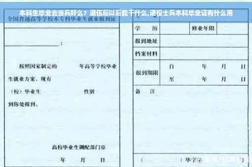 本科生毕业去当兵好么？退伍后以后能干什么,退役士兵本科毕业证有什么用