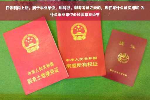在体制内上班，属于事业单位，想辞职，想考考证之类的，现在考什么证实用呢-为什么事业单位必须要毕业证书