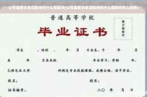 公司需要毕业证能询问什么原因吗(公司需要毕业证能询问什么原因吗怎么回答)