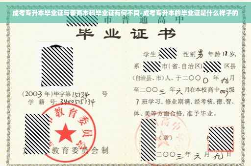 成考专升本毕业证与普高本科毕业证有何不同-成考专升本的毕业证是什么样子的