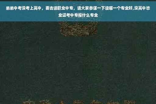 弟弟中考没考上高中，要去读职业中专，请大家参谋一下读哪一个专业好,没高中毕业证考中专报什么专业