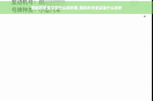 郑航的毕业证是什么样的啊,郑航的毕业证是什么样的