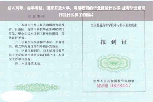 成人高考，自学考试，国家开放大学，网络教育的毕业证是什么样-成考毕业证规格是什么样子的图片