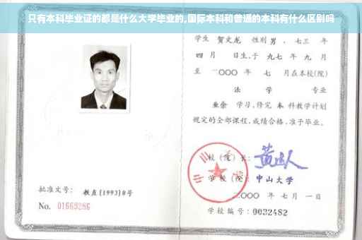 只有本科毕业证的都是什么大学毕业的,国际本科和普通的本科有什么区别吗