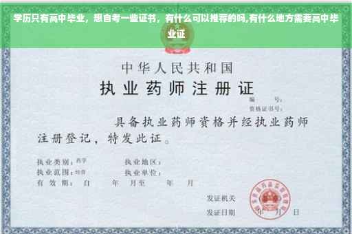 学历只有高中毕业，想自考一些证书，有什么可以推荐的吗,有什么地方需要高中毕业证
