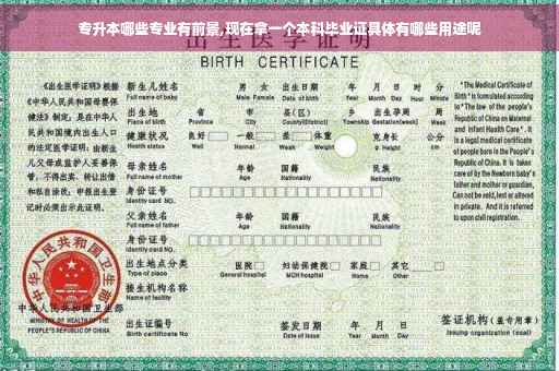 专升本哪些专业有前景,现在拿一个本科毕业证具体有哪些用途呢