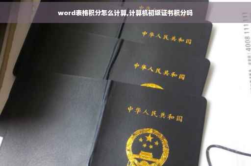 word表格积分怎么计算,计算机初级证书积分吗