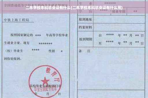 二本学校本科毕业证有什么(二本学校本科毕业证有什么用)