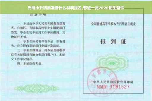 光明小升初要准备什么材料报名,郸城一高2020招生条件