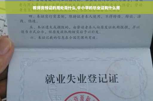 教师资格证的用处是什么,中小学的毕业证有什么用