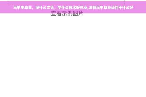 高中生毕业，没什么文凭，学什么技术好就业,没有高中毕业证能干什么好