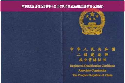 本科毕业证在深圳有什么用(本科毕业证在深圳有什么用处)