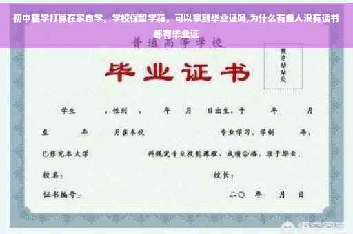 初中辍学打算在家自学，学校保留学籍，可以拿到毕业证吗,为什么有些人没有读书都有毕业证