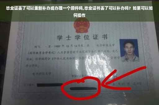 毕业证丢了可以重新补办或办理一个原件吗,毕业证书丢了可以补办吗？如果可以如何操作