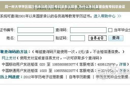 同一所大学学历层次有本科和高职专科是怎么回事,为什么本科里面会有专科毕业证