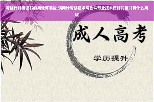 考试计算机证书的用处有哪些,请问计算机技术与软件专业技术资格的证书有什么用呢