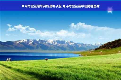 中专毕业证哪年开始是电子版,电子毕业证在学信网哪里找