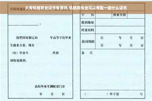 大专机械就业证书有用吗,机械类专业可以考取一些什么证书
