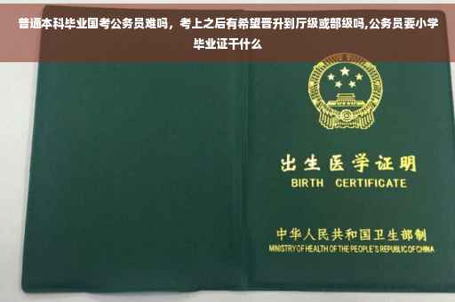 普通本科毕业国考公务员难吗，考上之后有希望晋升到厅级或部级吗,公务员要小学毕业证干什么