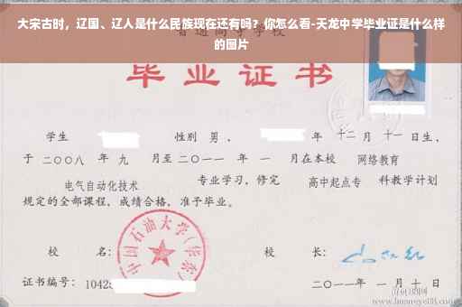 大宋古时，辽国、辽人是什么民族现在还有吗？你怎么看-天龙中学毕业证是什么样的图片