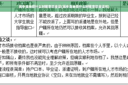 高中走单招什么时候拿毕业证(高中走单招什么时候拿毕业证书)