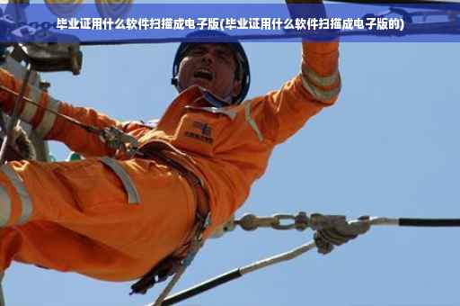 毕业证用什么软件扫描成电子版(毕业证用什么软件扫描成电子版的)