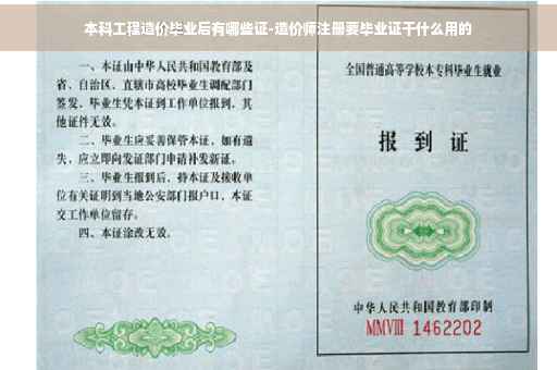 本科工程造价毕业后有哪些证-造价师注册要毕业证干什么用的