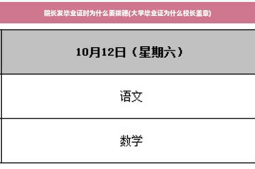 院长发毕业证时为什么要拨穗(大学毕业证为什么校长盖章)