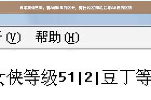 自考英语三级，有A和B级的区分，有什么区别呢,会考AB卷的区别
