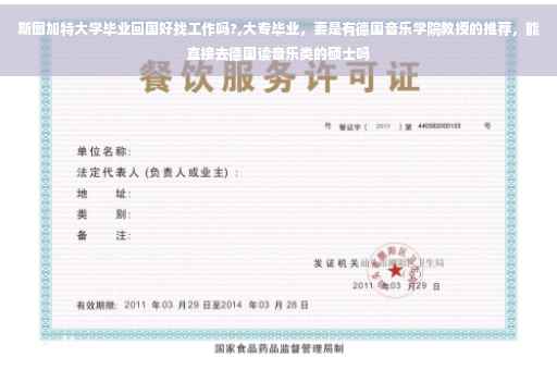 斯图加特大学毕业回国好找工作吗?,大专毕业，要是有德国音乐学院教授的推荐，能直接去德国读音乐类的硕士吗